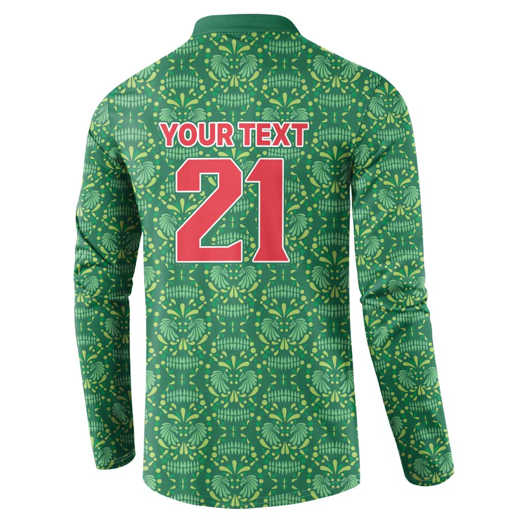 Mexico WC26 Custom Button Sweatshirt Minimalist Aztec Eagle Green Color