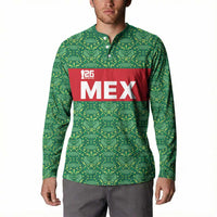 Mexico WC26 Custom Button Sweatshirt Minimalist Aztec Eagle Green Color