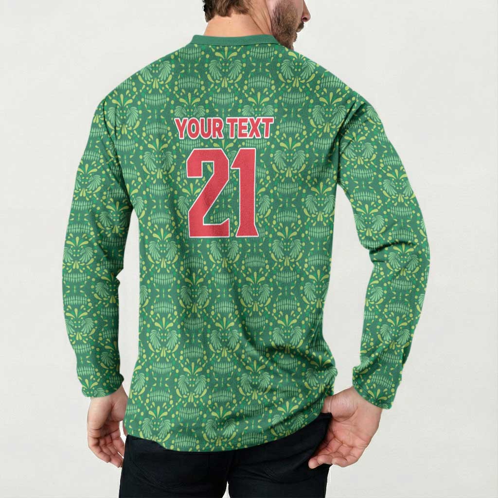 Mexico WC26 Custom Button Sweatshirt Minimalist Aztec Eagle Green Color