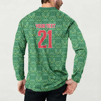 Mexico WC26 Custom Button Sweatshirt Minimalist Aztec Eagle Green Color