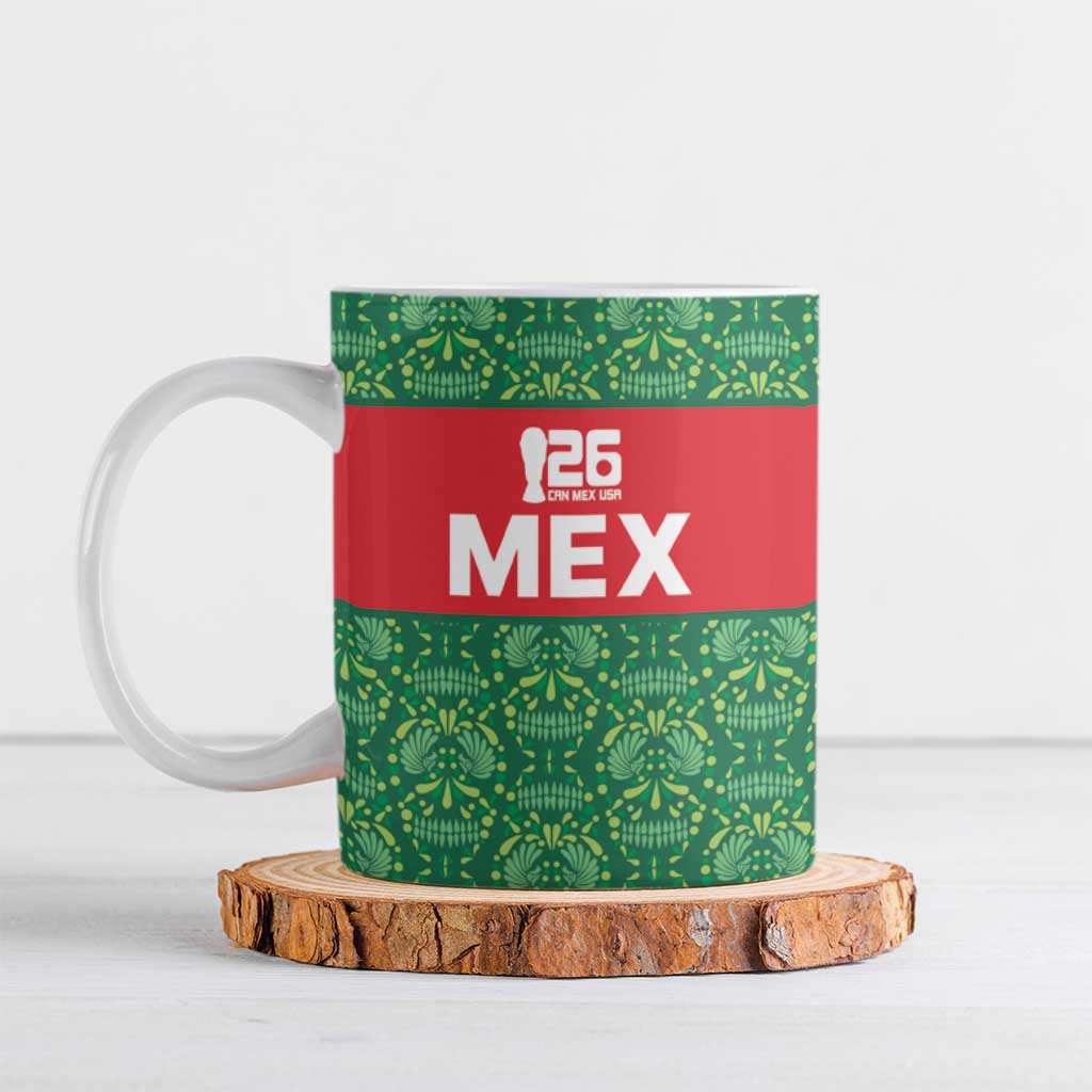 Mexico WC26 Custom Ceramic Mug Minimalist Aztec Eagle Green Color