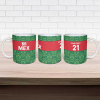 Mexico WC26 Custom Ceramic Mug Minimalist Aztec Eagle Green Color