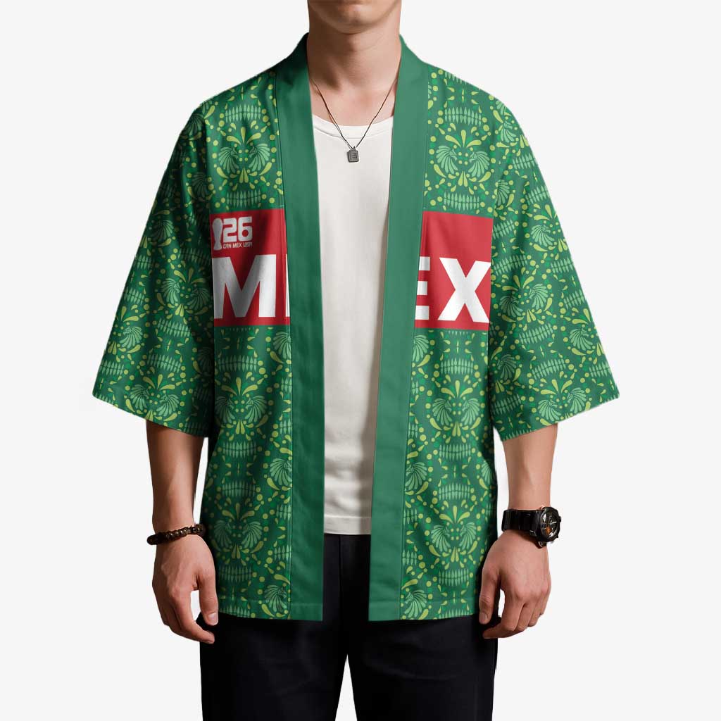 Mexico WC26 Custom Kimono Minimalist Aztec Eagle Green Color