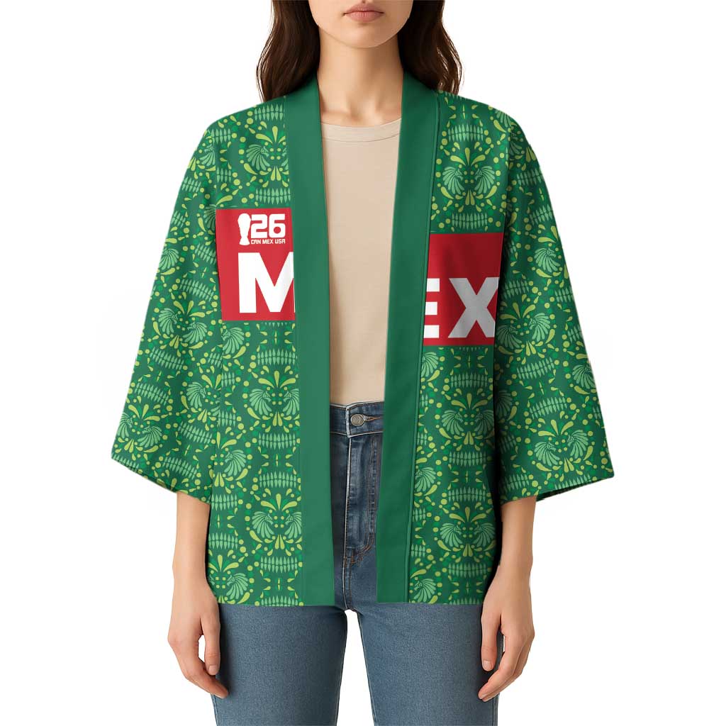 Mexico WC26 Custom Kimono Minimalist Aztec Eagle Green Color