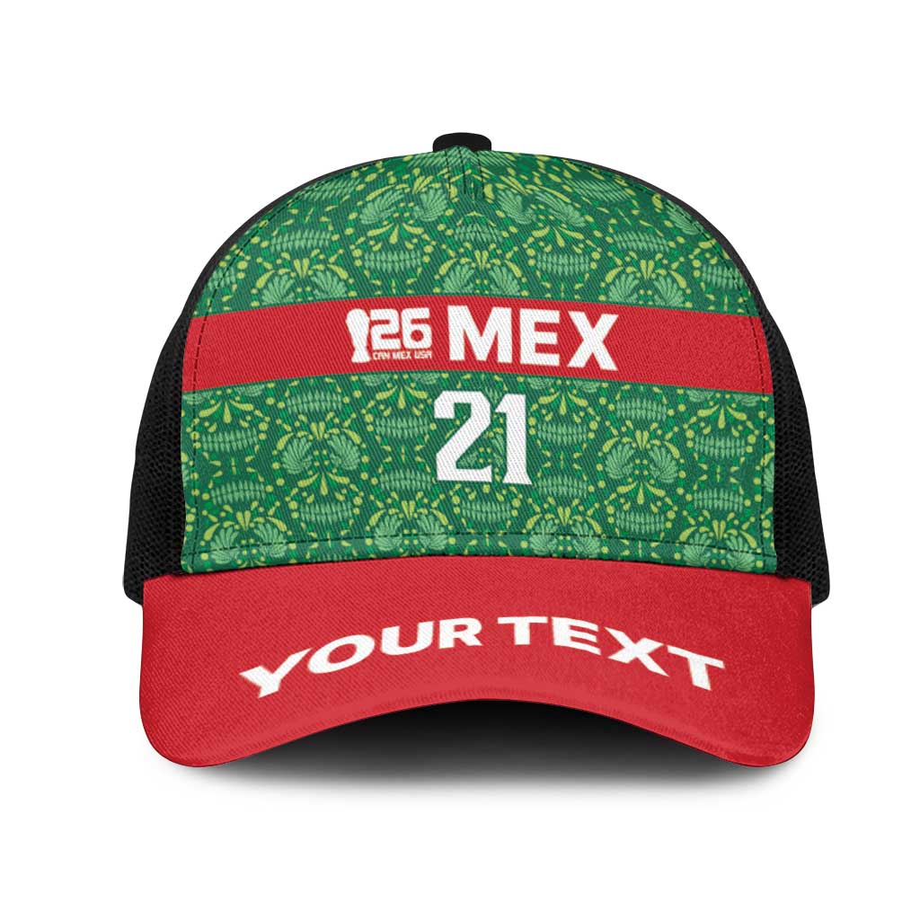 Mexico WC26 Custom Mesh Trucker Cap Minimalist Aztec Eagle Green Color