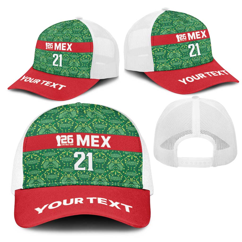 Mexico WC26 Custom Mesh Trucker Cap Minimalist Aztec Eagle Green Color