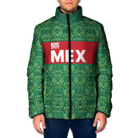 Mexico WC26 Custom Padded Jacket Minimalist Aztec Eagle Green Color