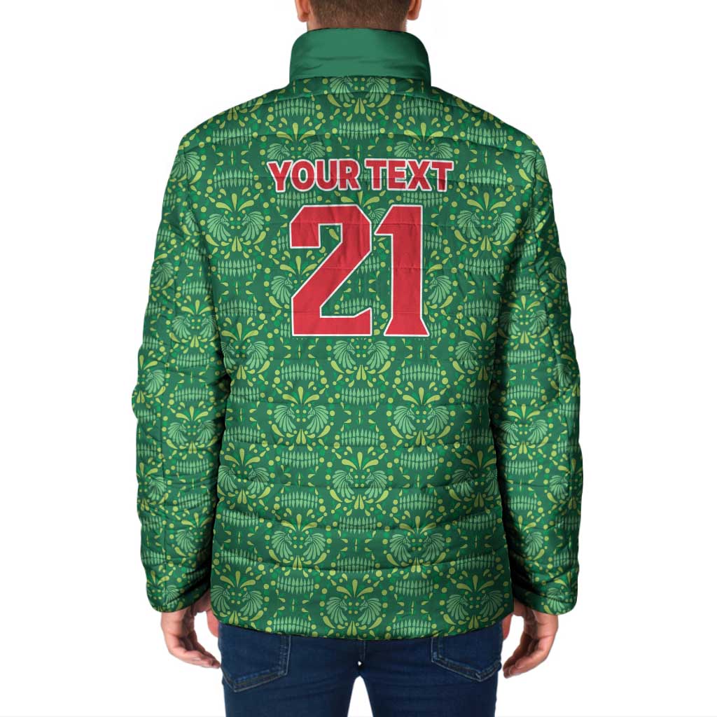 Mexico WC26 Custom Padded Jacket Minimalist Aztec Eagle Green Color