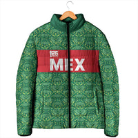 Mexico WC26 Custom Padded Jacket Minimalist Aztec Eagle Green Color
