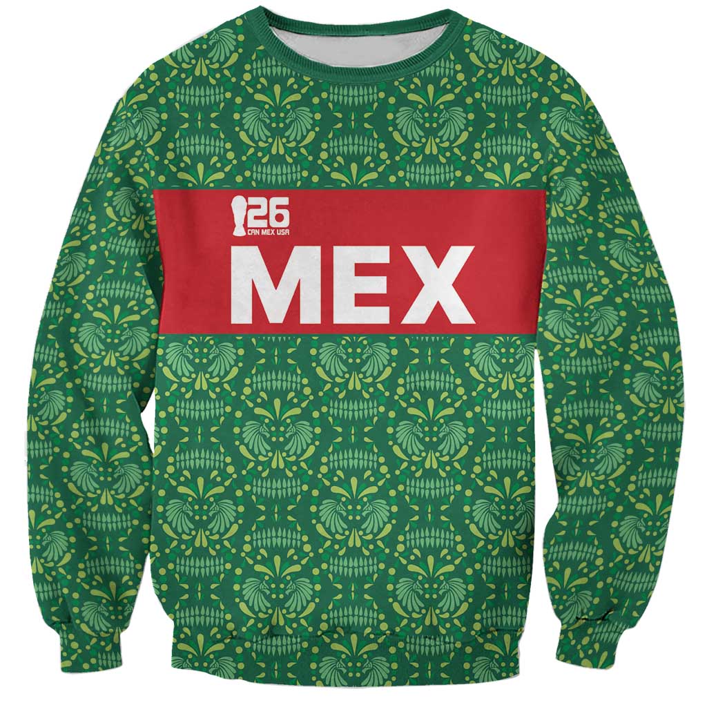 Mexico WC26 Custom Sweatshirt Minimalist Aztec Eagle Green Color