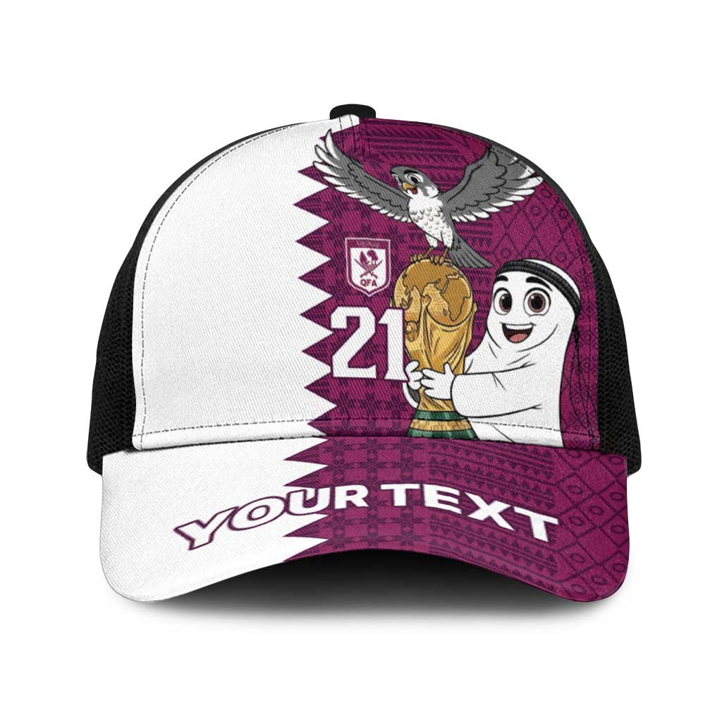 Qatar WC26 Custom Baseball Net Cap Funny La'eeb with Arabic Pattern