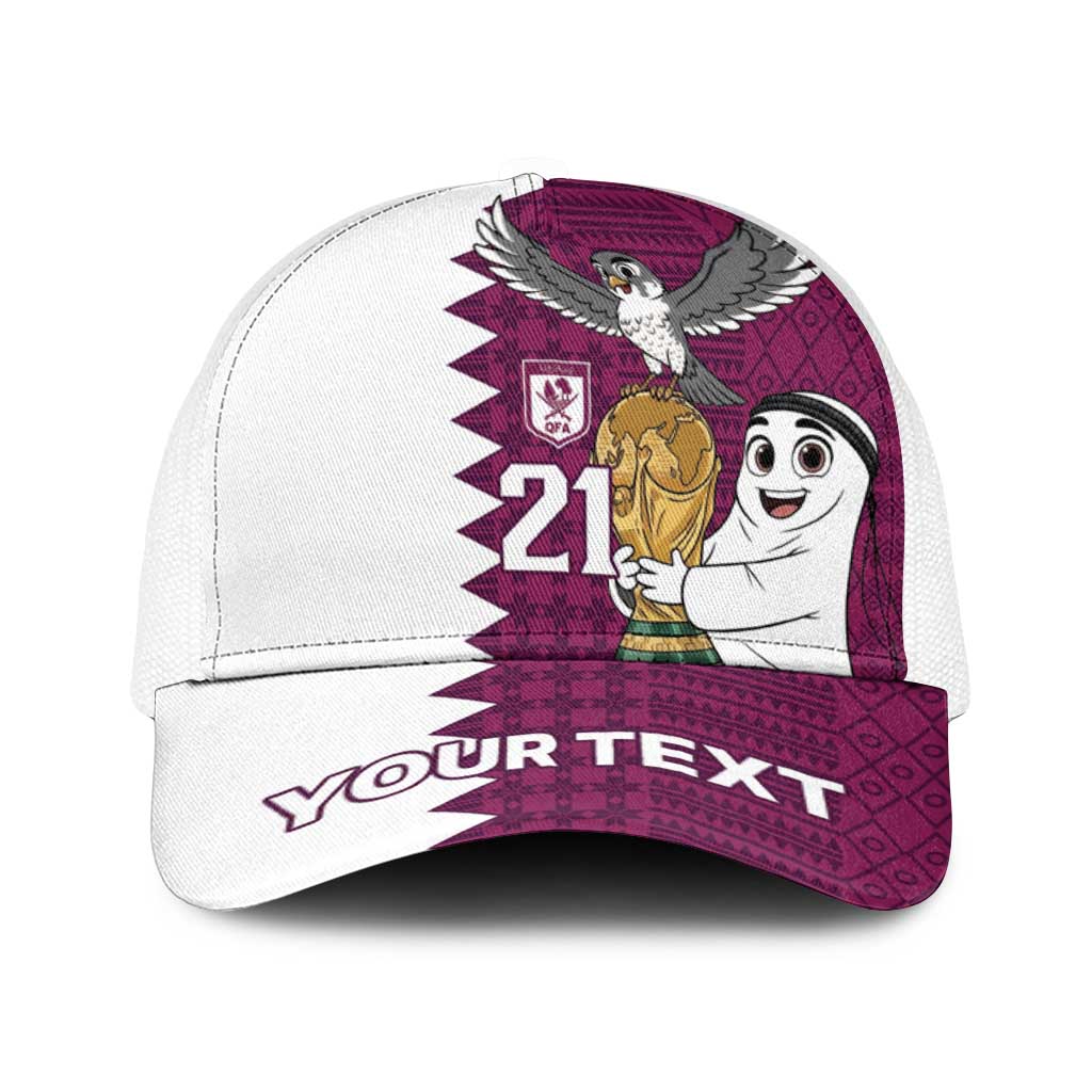 Qatar WC26 Custom Baseball Net Cap Funny La'eeb with Arabic Pattern