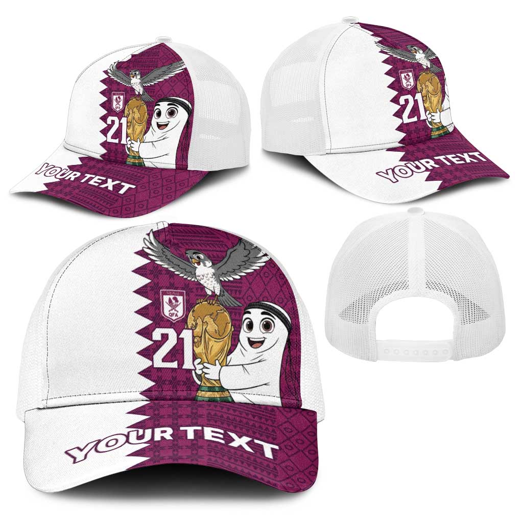 Qatar WC26 Custom Baseball Net Cap Funny La'eeb with Arabic Pattern