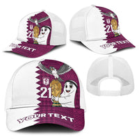 Qatar WC26 Custom Baseball Net Cap Funny La'eeb with Arabic Pattern