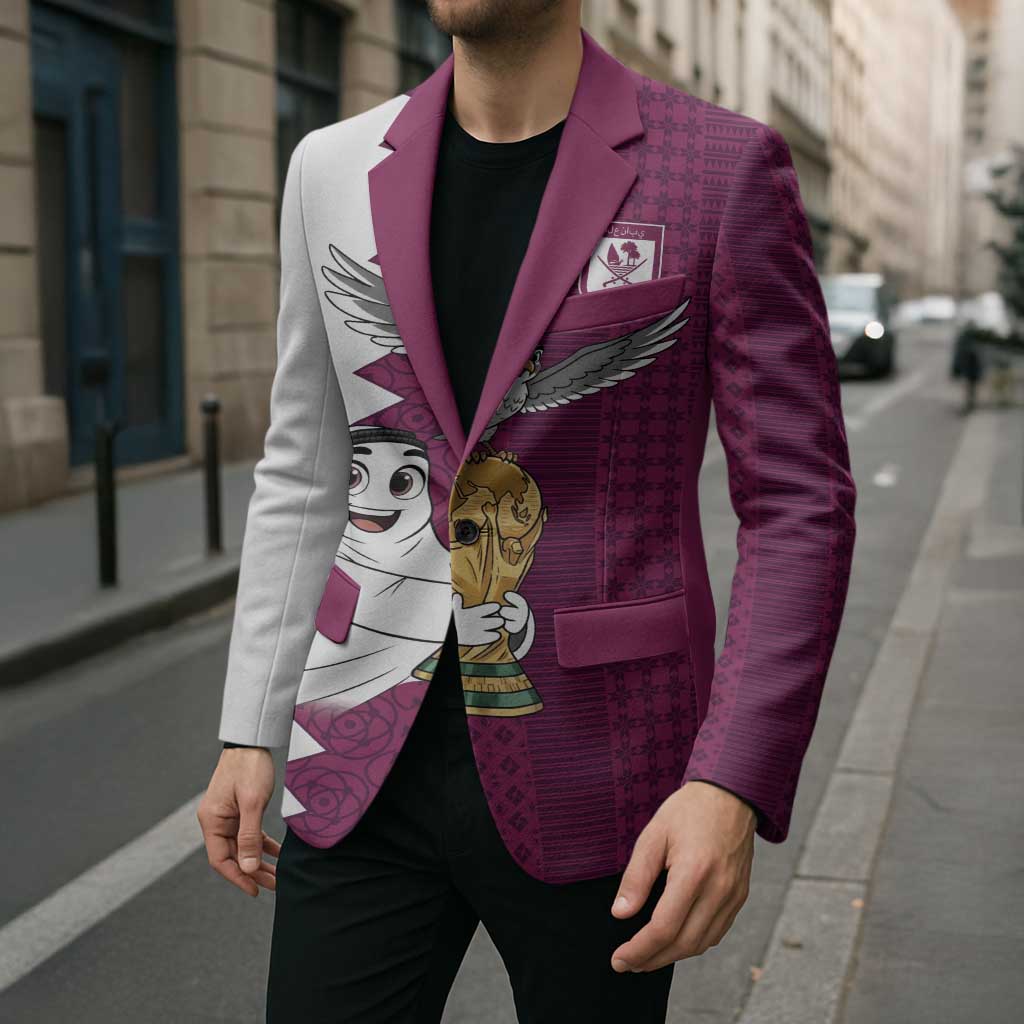 Qatar WC26 Custom Blazer Funny La'eeb with Arabic Pattern
