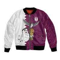 Qatar WC26 Custom Bomber Jacket Funny La'eeb with Arabic Pattern