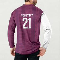 Qatar WC26 Custom Button Sweatshirt Funny La'eeb with Arabic Pattern