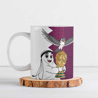 Qatar WC26 Custom Ceramic Mug Funny La'eeb with Arabic Pattern