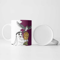 Qatar WC26 Custom Ceramic Mug Funny La'eeb with Arabic Pattern