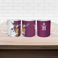 Qatar WC26 Custom Ceramic Mug Funny La'eeb with Arabic Pattern