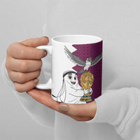 Qatar WC26 Custom Ceramic Mug Funny La'eeb with Arabic Pattern