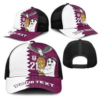 Qatar WC26 Custom Mesh Trucker Cap Funny La'eeb with Arabic Pattern