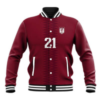 Qatar WC26 Custom Baseball Jacket Maroon One Zigzag Pattern