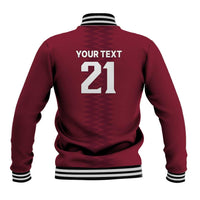Qatar WC26 Custom Baseball Jacket Maroon One Zigzag Pattern