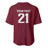 Qatar WC26 Custom Baseball Jersey Maroon One Zigzag Pattern
