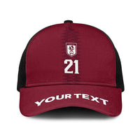Qatar WC26 Custom Baseball Net Cap Maroon One Zigzag Pattern