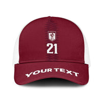 Qatar WC26 Custom Baseball Net Cap Maroon One Zigzag Pattern