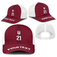 Qatar WC26 Custom Baseball Net Cap Maroon One Zigzag Pattern