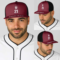 Qatar WC26 Custom Baseball Net Cap Maroon One Zigzag Pattern
