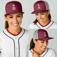 Qatar WC26 Custom Baseball Net Cap Maroon One Zigzag Pattern