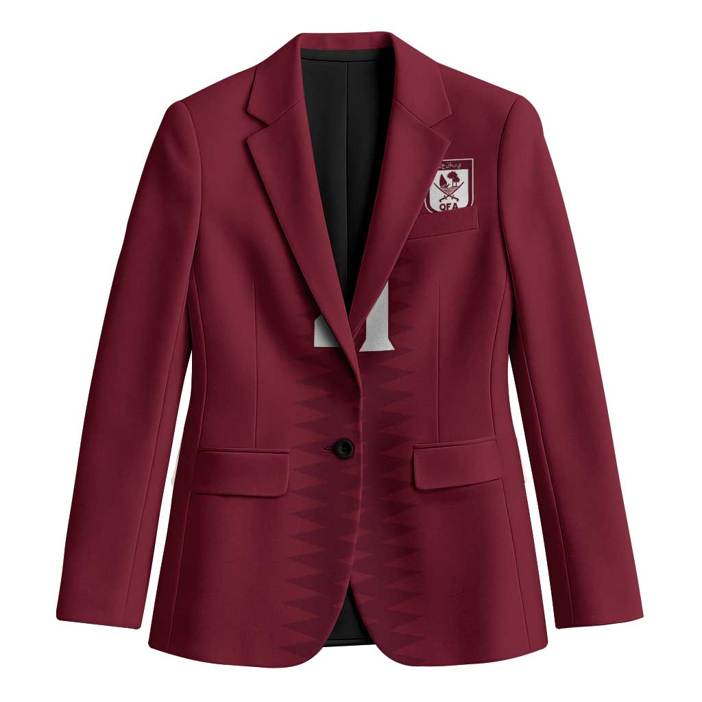 Qatar WC26 Custom Blazer Maroon One Zigzag Pattern