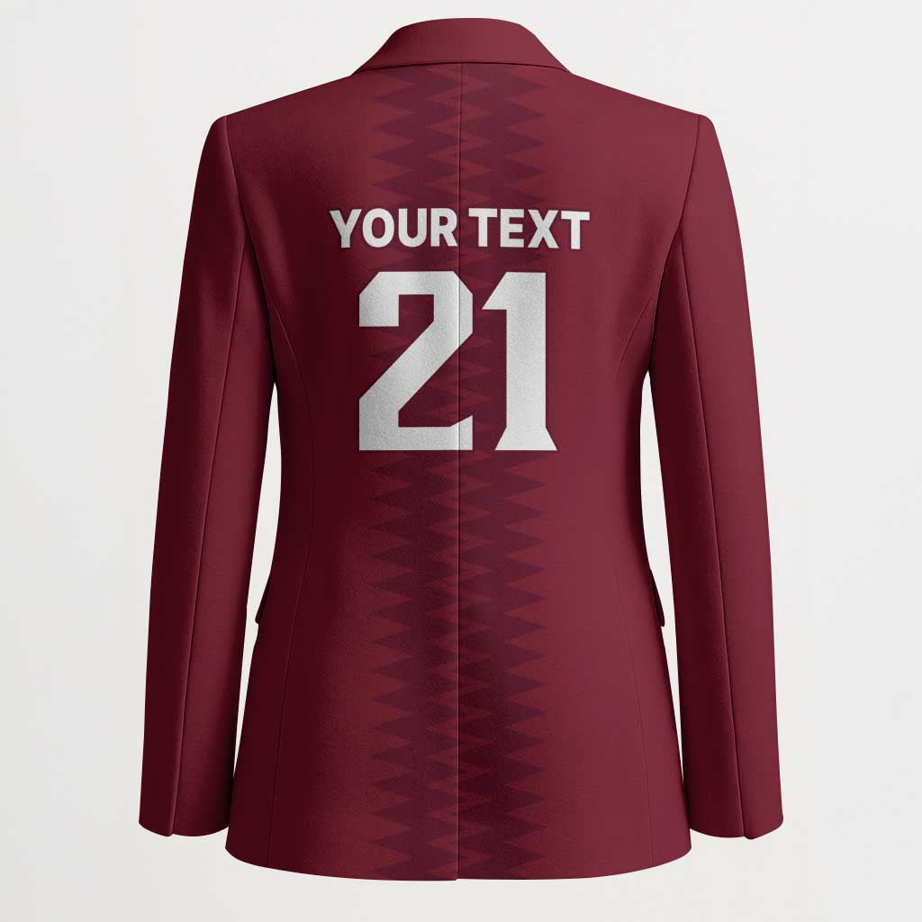 Qatar WC26 Custom Blazer Maroon One Zigzag Pattern