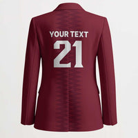 Qatar WC26 Custom Blazer Maroon One Zigzag Pattern