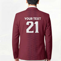 Qatar WC26 Custom Blazer Maroon One Zigzag Pattern