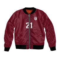 Qatar WC26 Custom Bomber Jacket Maroon One Zigzag Pattern