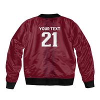Qatar WC26 Custom Bomber Jacket Maroon One Zigzag Pattern
