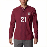 Qatar WC26 Custom Button Sweatshirt Maroon One Zigzag Pattern