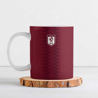 Qatar WC26 Custom Ceramic Mug Maroon One Zigzag Pattern