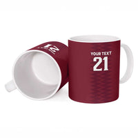 Qatar WC26 Custom Ceramic Mug Maroon One Zigzag Pattern