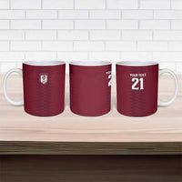 Qatar WC26 Custom Ceramic Mug Maroon One Zigzag Pattern
