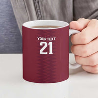 Qatar WC26 Custom Ceramic Mug Maroon One Zigzag Pattern
