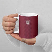Qatar WC26 Custom Ceramic Mug Maroon One Zigzag Pattern