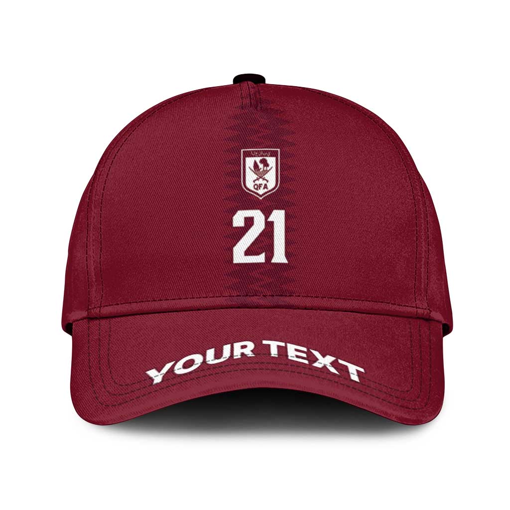 Qatar WC26 Custom Classic Cap Maroon One Zigzag Pattern