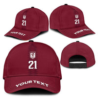 Qatar WC26 Custom Classic Cap Maroon One Zigzag Pattern