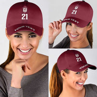 Qatar WC26 Custom Classic Cap Maroon One Zigzag Pattern