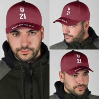 Qatar WC26 Custom Classic Cap Maroon One Zigzag Pattern